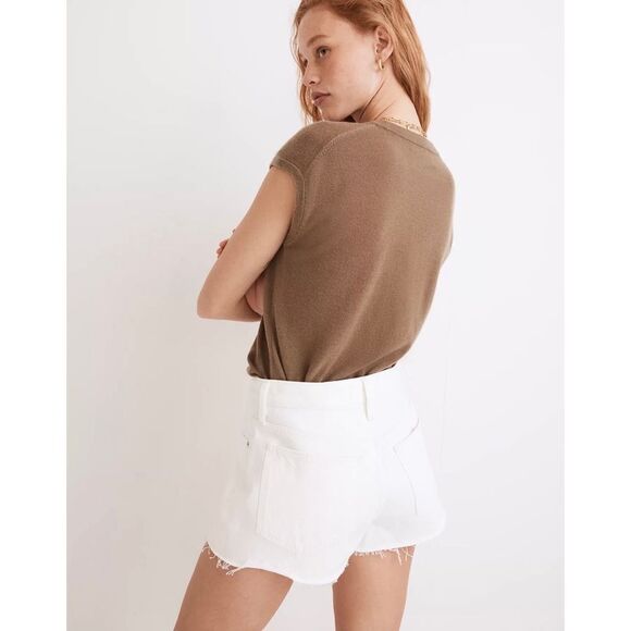 Madewell Relaxed Denim Shorts White Button Fly Jean Shorts Style# MC904 Sz 23 - Picture 2 of 16